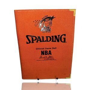 Spalding NBA Official Game Ball Portfolio with Bag Orange Leather
